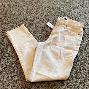 NWT Banana Republic Premium Denim Off White High Rise Straight Jean Size 24P